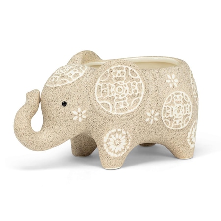 Abbott Collections 6.5 in. Elephant Shaped Planter, Beige AB-27-SAFARI-192